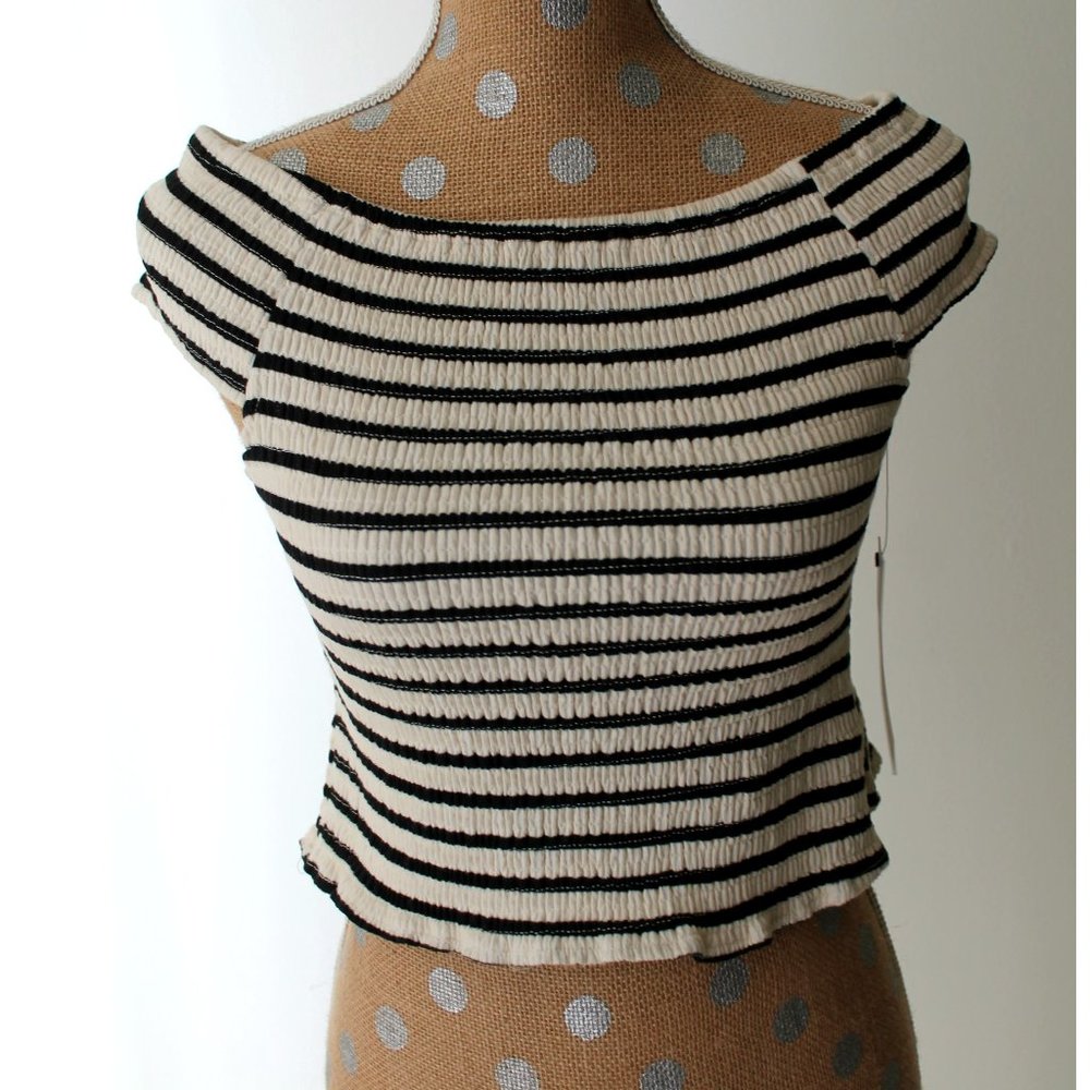 ❤️ Bishop + Young Crop Stripped Top
